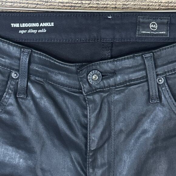 Adriano Goldschmied The Legging Ankle Super Skinny Leatherette Jeans Black SZ 30 - Picture 3 of 10